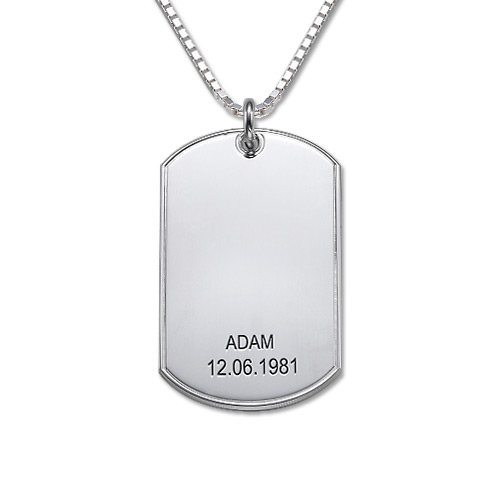 Personalized Silver Dog Tag Necklace