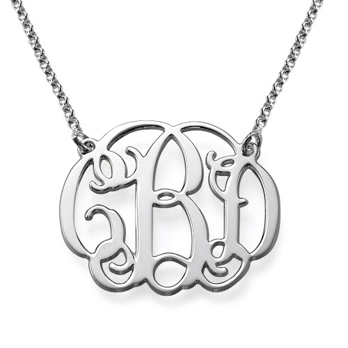 Sterling Silver Celebrity Monogrammed Necklace