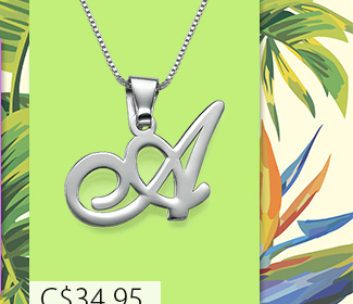 Sterling Silver Initials Pendant With Any Letter
